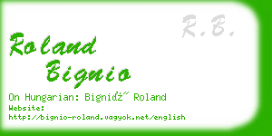 roland bignio business card